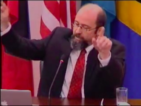 Mr. Michael Reed Hurtado, expert witness for the representatives of the victims, is cross examined by the representatives of the State. Inter-American Court of Human Rights © 2015
