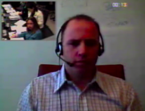 Raúl Díaz Peña testifies by video. Inter-American Court of Human Rights © 2015