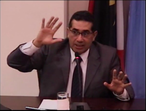 Colonel Germán Castro testifies on behalf of the State. Inter-American Court of Human Rights © 2015