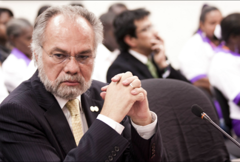 José Jesús Orozco, the Commissioner and President of the Commission, representing the Commission in the Operation Genesis case. Inter-American Court of Human Rights © 2015