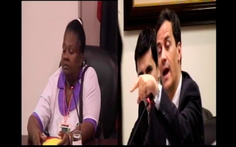 Ms. Roa Ramírez is questioned by the representatives of the State. Inter-American Court of Human Rights © 2015